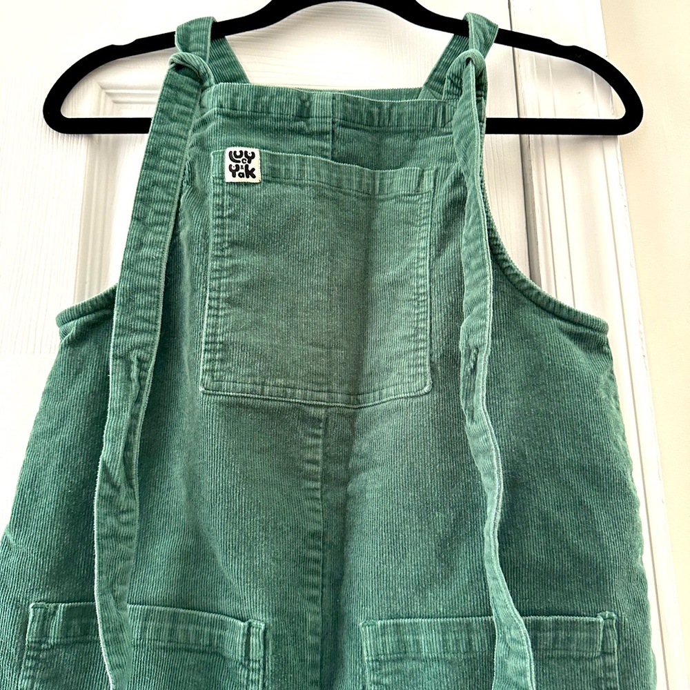 LUCY & YAK Original Dungaree: ORGANIC CORDUROY - Forest Green UK 8 LONG